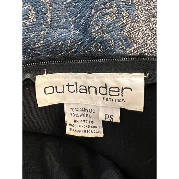 Vintage Outlander Black Sweater Dress Silver Sequin Long Sleeve Sheath Petite S - Picture 7 of 10